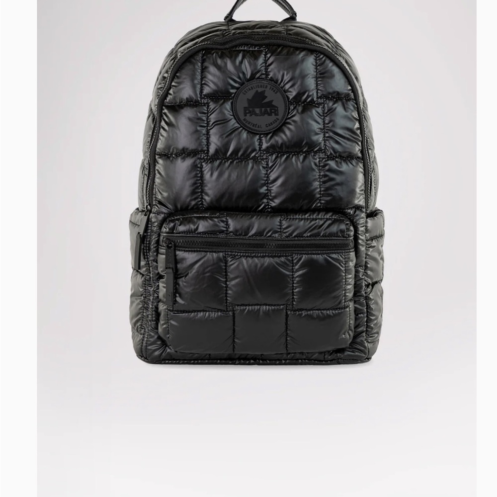 Pajar Shiny Black Quilted Puffy Backpack